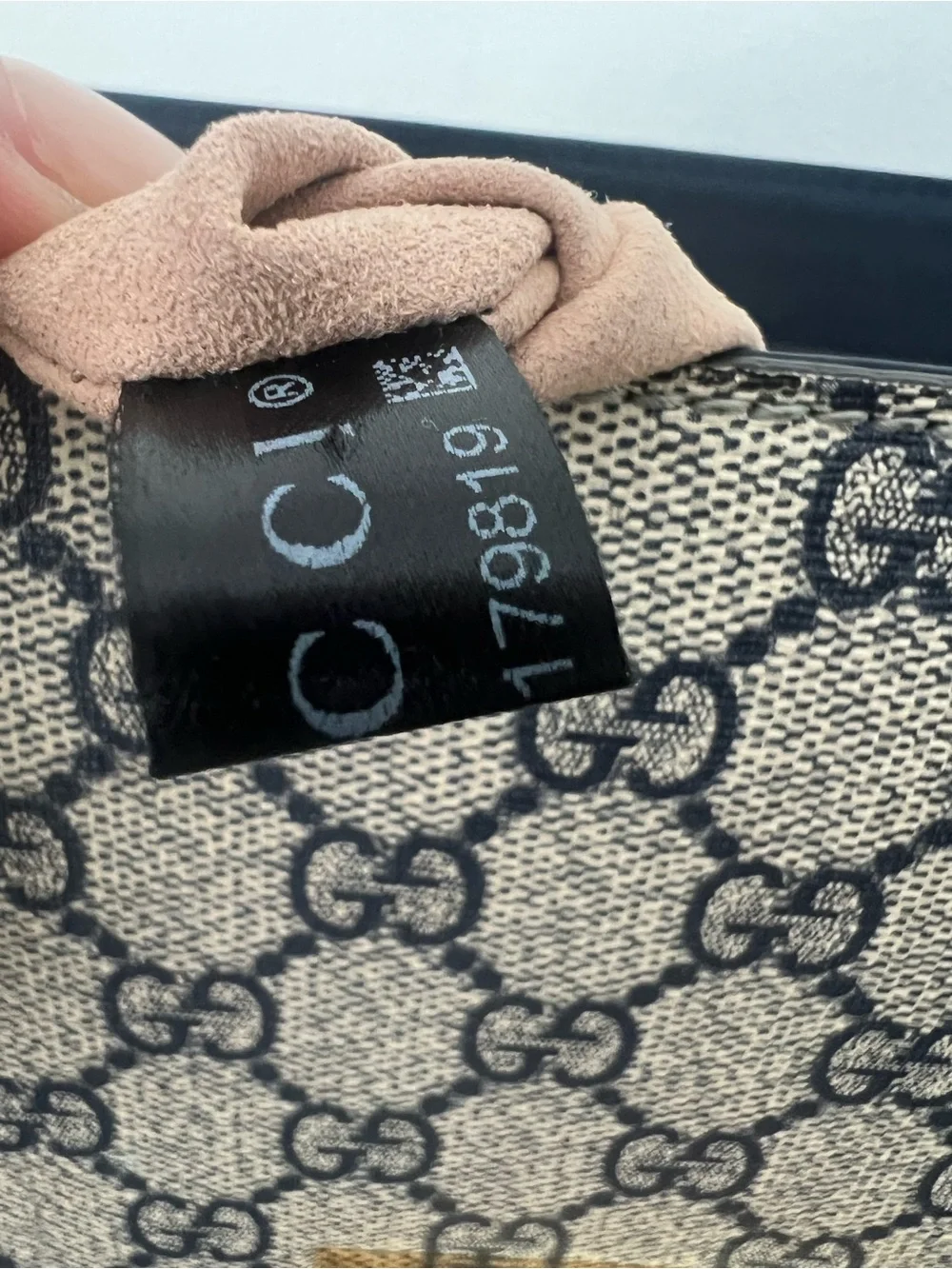Gucci Navy, Red and Beige GG Supreme Top Handle Satchel and Wallet